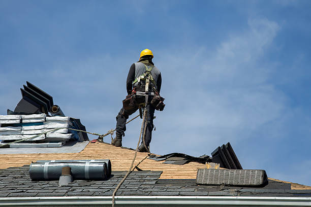 Professional Gutter Installation technician working in Huntley, IL